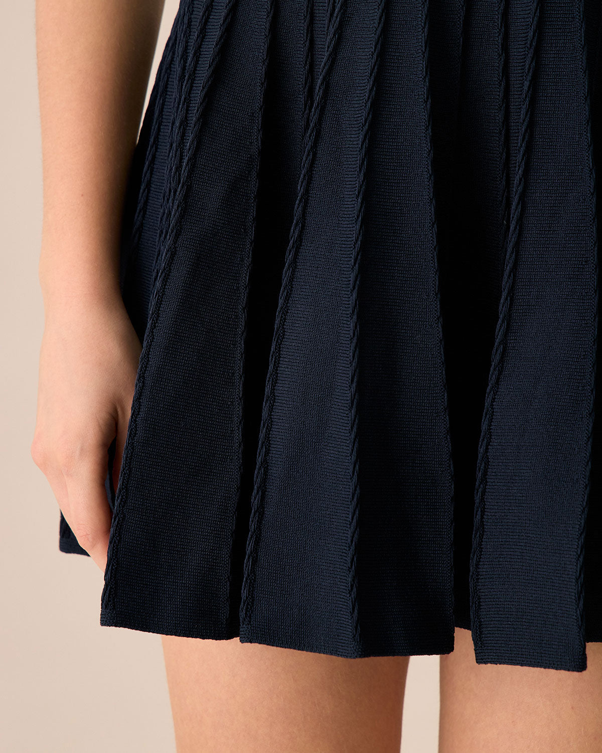 Sienna - Women's Navy Knitted Sweater Dress