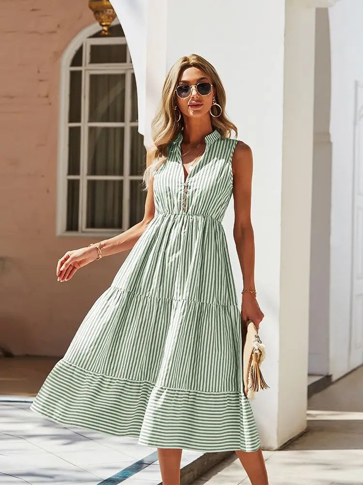 Gillian - Sleeveless Striped Dress