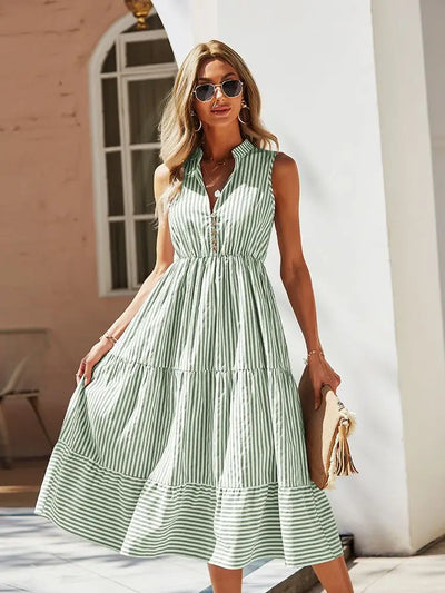 Gillian - Sleeveless Striped Dress
