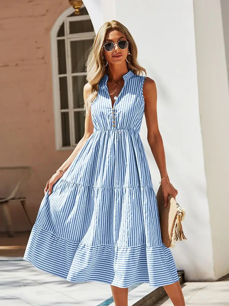 Gillian - Sleeveless Striped Dress