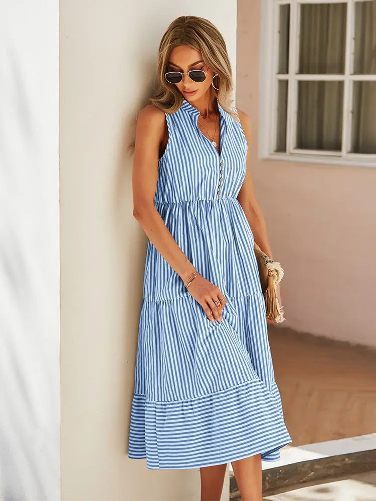 Gillian - Sleeveless Striped Dress