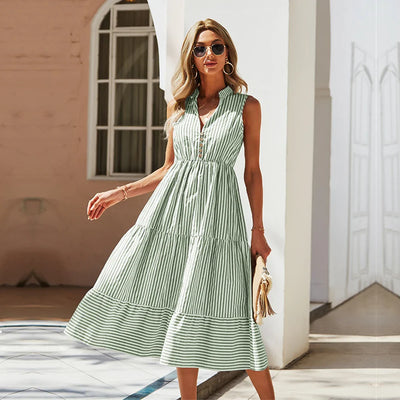 Gillian - Sleeveless Striped Dress
