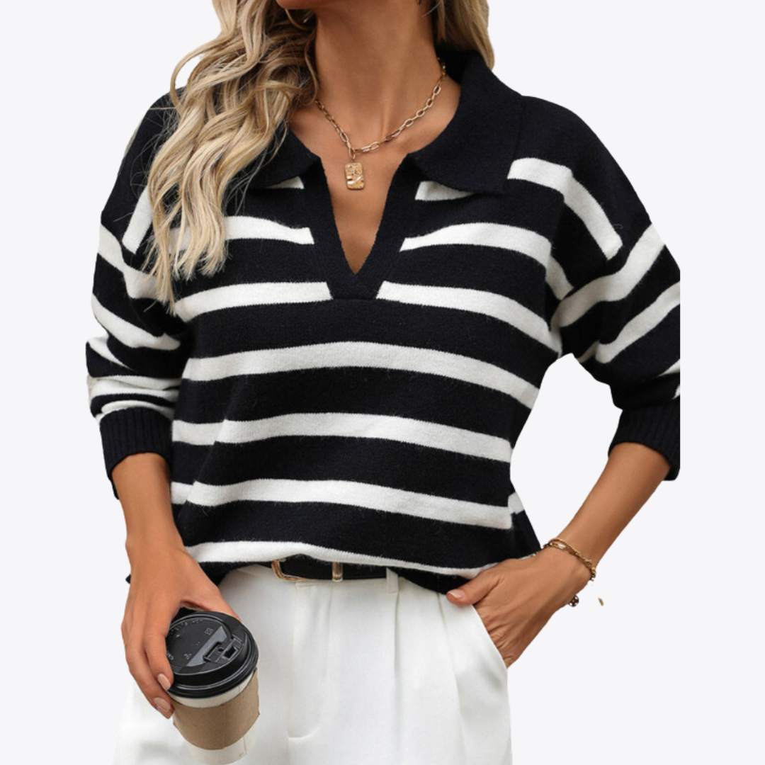 Abigail - Striped V-Neck Sweater