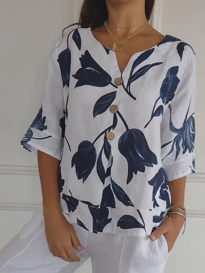 Tabitha - Floral Button Blouse