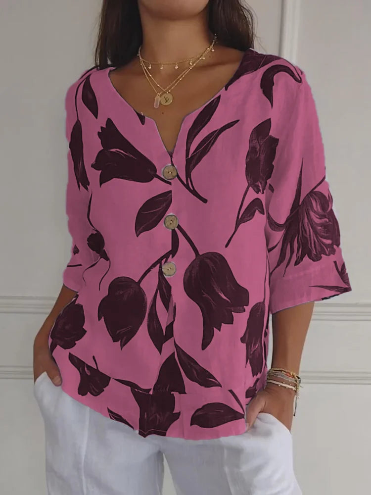 Tabitha - Floral Button Blouse