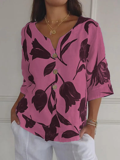 Tabitha - Floral Button Blouse