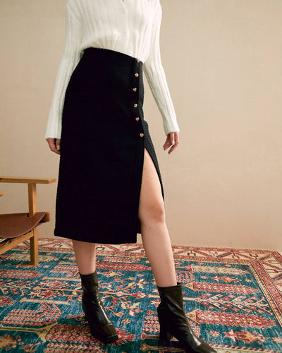 Anabelle - The Buttons Decorated Knit Skirt